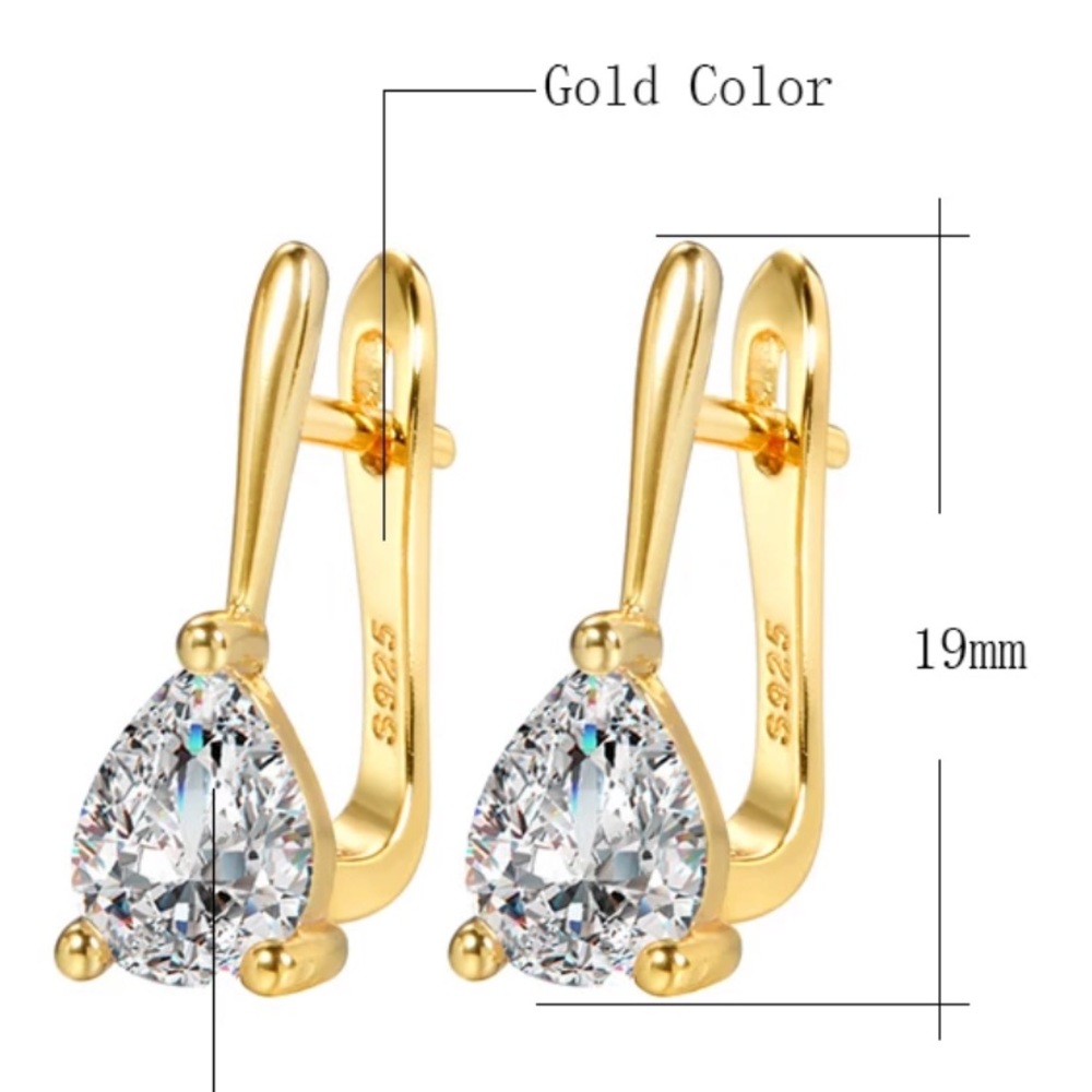 NEW GOLD 925 STERLING SILVER STUD EARRINGS, CUTE EARRINGS, WOW EARRINGS - Picture 5 of 5